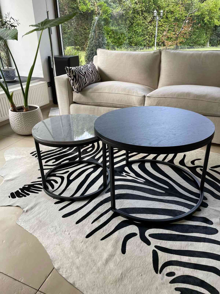 Mesas Dúo Madera Mármol